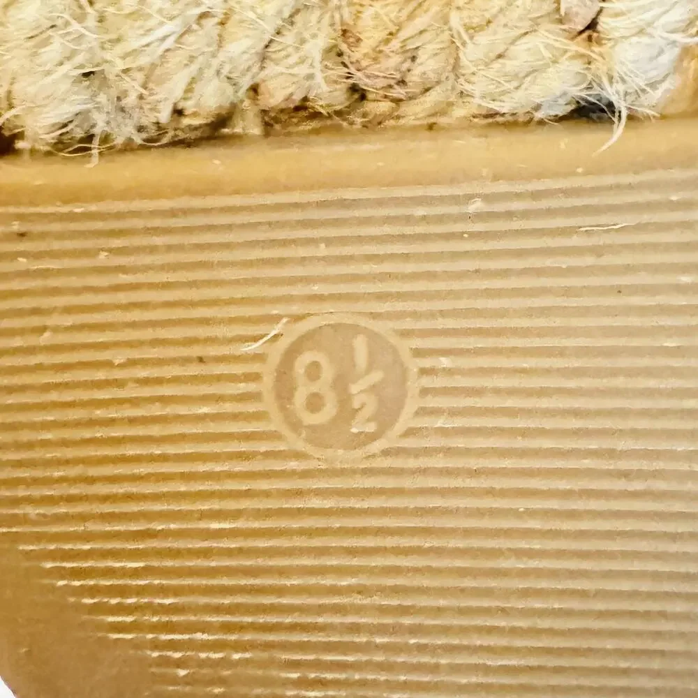 Tory Burch Shoes Womens 8.5 Blue Ivory Canvas Stripe Espadrilles Jute Slip On